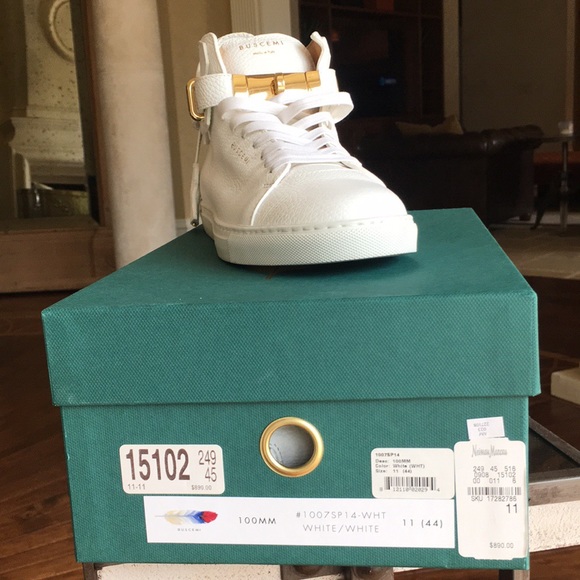 Buscemi 100MM White/Gold Sneakers (Sz 44/US 11) - Picture 5 of 5